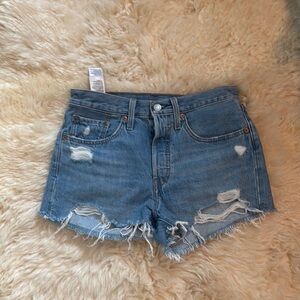 Levi's Blue Jean Shorts Distressed Cut-Off Style